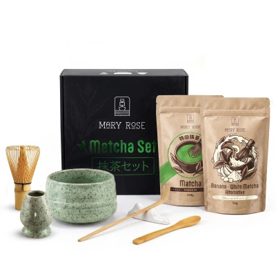 Set cadou pentru Matcha Latte colorat: Matcha + White Matcha + accesorii