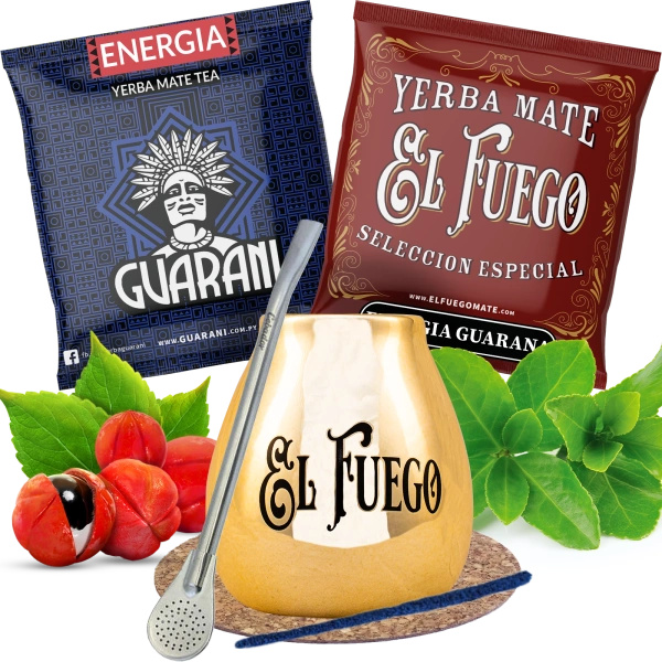 Set Yerba Mate Guarana BIG Tykva Bombilla puternic
