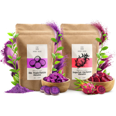 Set de matcha colorate: Pink Matcha + Purple Matcha