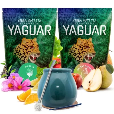 Yerba mate set Yaguar ceramică calabash bombilla