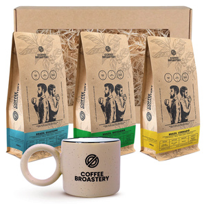 Set cadou Bro Coffee Roastery: 3× cafea braziliană + cană
