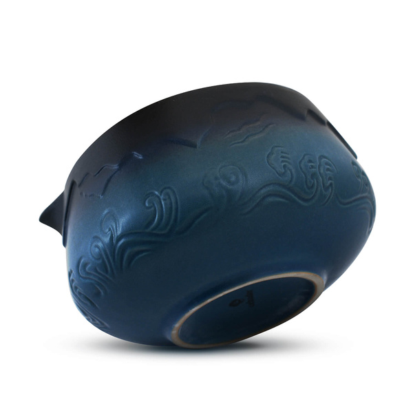 Matchawan – Bol ceramic Matcha cu gura de scurgere – Mountain (albastru)