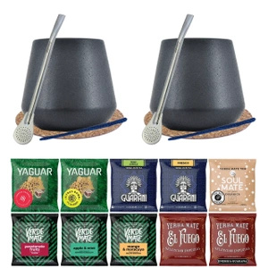 Kit de Yerba Mate 10x50g 2x Calabash + 2x Bombilla