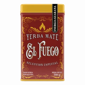 Yerbera – Cutie metalică + El Fuego Energia Guarana 0,5 kg