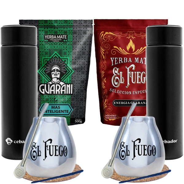 Kit de Yerba Mate pentru două persoane 2x0.5kg Thermos 