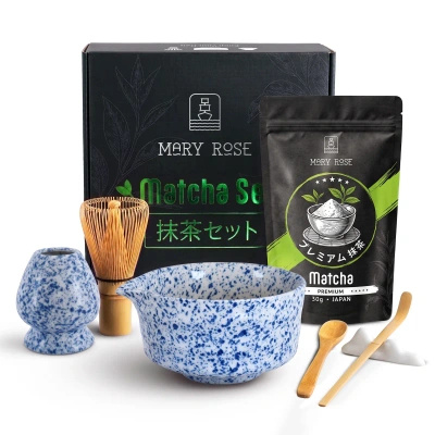 Set cadou: matcha japoneză premium + matchawan + accesorii din bambus