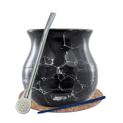 Set Yerba Mate Matero Calabash Bombilla 19cm