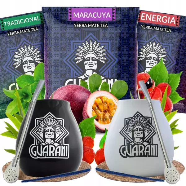 Kit de Yerba Mate pentru doi 3x50g 150g 2x Calabash + 2x Bombilla