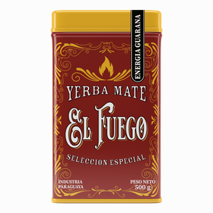 Yerbera – Cutie metalică + El Fuego Energia Guarana 0,5 kg