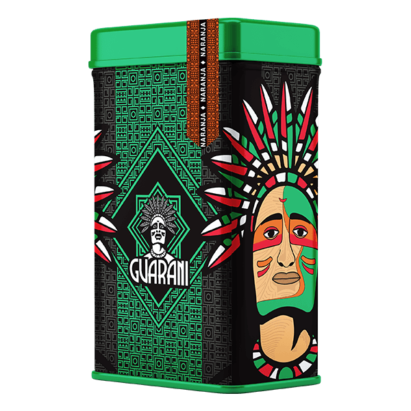 Yerbera – Cutie metalică + Guarani Naranja 0,5 kg