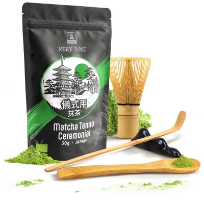 Set ceremonial pentru prepararea ceaiului matcha: matcha BIO japoneză 30g + accesorii
