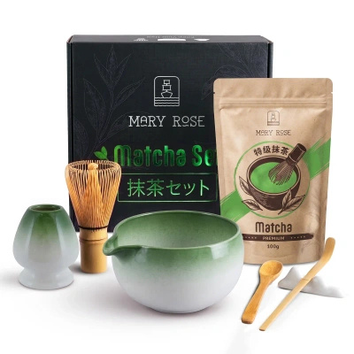 Set cadou: matcha premium + matchawan + accesorii din bambus