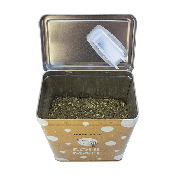 Yerbera – Cutie metalică + Soul Mate Orgánica Frosty Season 0,5 kg