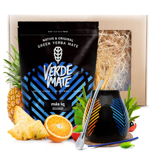 Set de cadou de Yerba Mate Verde Mate 400g 0,4kg Calabash + Bombilla