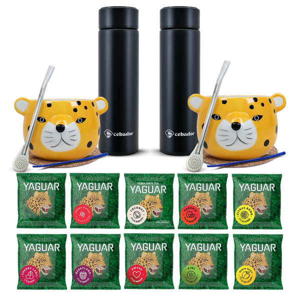 Yerba Mate Thermos Bombilla Set pentru două persoane 500g