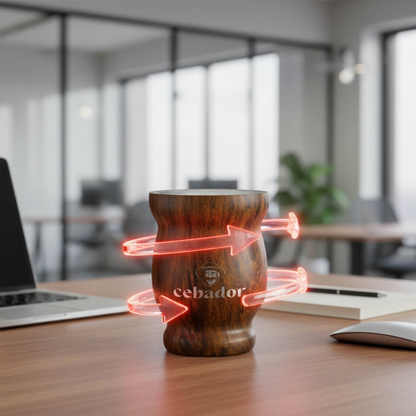 TermoMate Cebador – cană termică pentru yerba mate – 190 ml (culoare lemn)