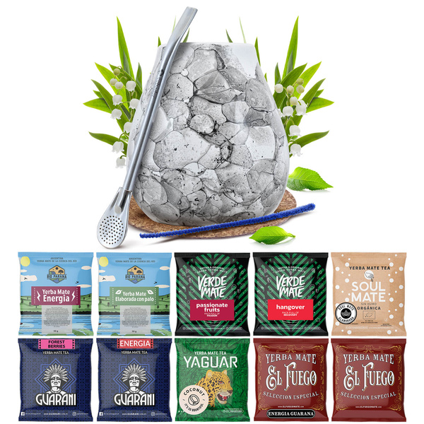 Yerba Mate 10x50g 500g set de mostre + accesorii