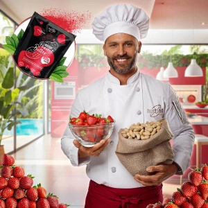 Nustino – Unt de arahide pudră – Strawberry (fără zahăr adăugat) 400 g