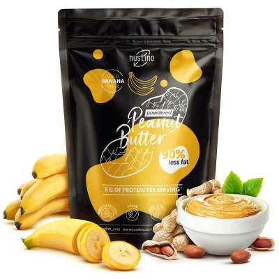 Nustino – Unt de arahide pudră – Banana (fără zahăr adăugat) 400 g