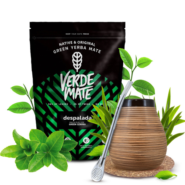 Set de Yerba Mate Verde Mate 400g 0,4kg Calabash + Bombilla