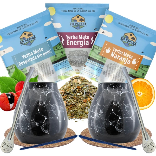 Kit de Yerba Mate PENTRU DOI Calabash + Bombilla