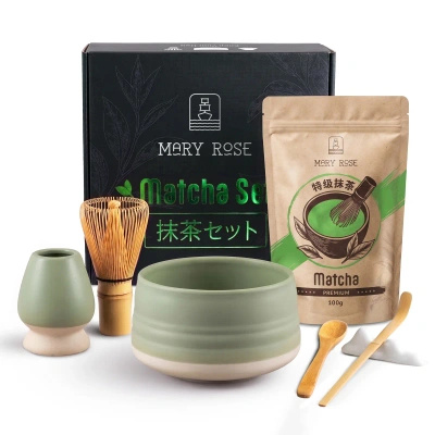 Set cadou: matcha + matchawan + accesorii din bambus