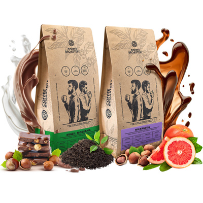 Set de cafea Bro Coffee Roastery Nicaragua Colibrí Azul + Brazil Samba 2x1kg (2kg)