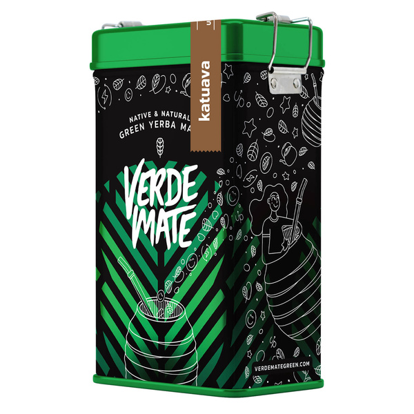 Yerbera – Cutie metalică + Verde Mate Green Katuava 0,5 kg