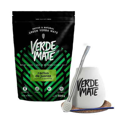 Set de Yerba Mate Verde Mate Green Cactus de Juarez 500g Calabash + Bombilla