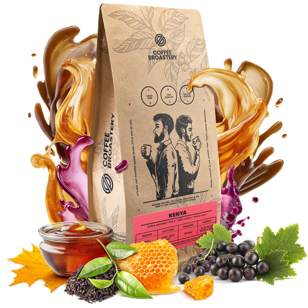 Bro Coffee Roastery - Cafea boabe întreagă Kenya Nyeri Speciality 400 g