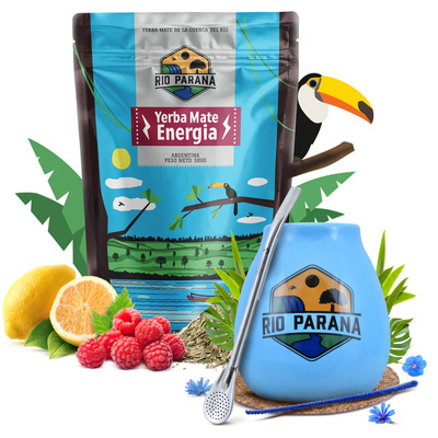 Yerba Mate kitul Rio Parana Energia 500g Calabash + Bombilla