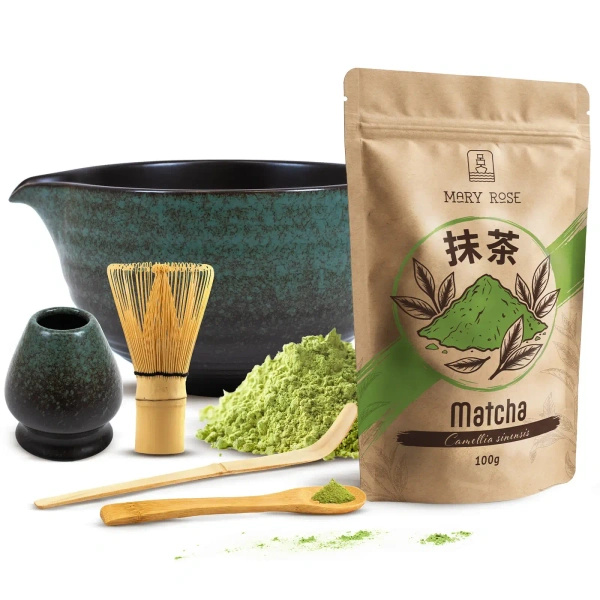 Set de preparare a ceaiului Matcha: matcha 100g + accesorii