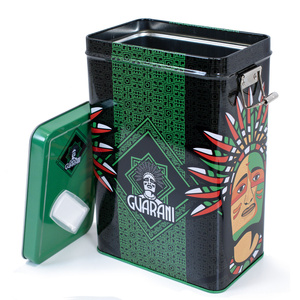 Yerbera – Cutie metalică + Guarani Elaborada con Palo Tradicional 0,5 kg