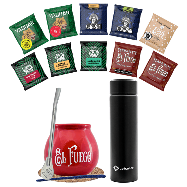 Set Yerba Mate 500g Mate Gourd 10x50g thermos