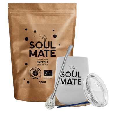Set de Yerba Mate: Soul Mate Energia 500g + TermoLid + Bombilla