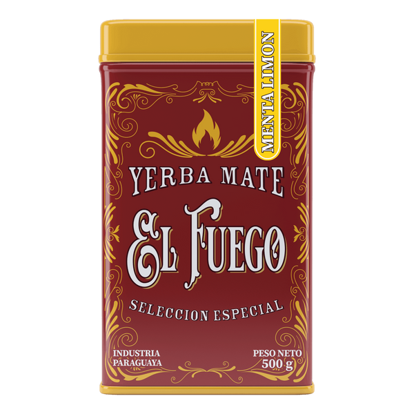 Yerbera – Cutie metalică + El Fuego Menta Limon 0,5 kg