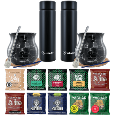 Yerba Mate Thermos Bombilla Set pentru două persoane 500g