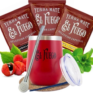 Set Yerba Mate El Fuego: mostre 3x50g + TermoLid + Bombilla