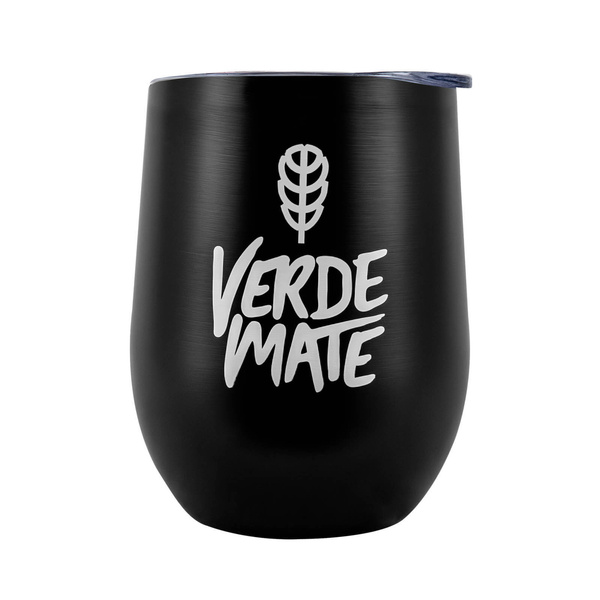 TermoLid – cană termică pentru yerba mate cu capac – Verde Mate (negru) – 350 ml