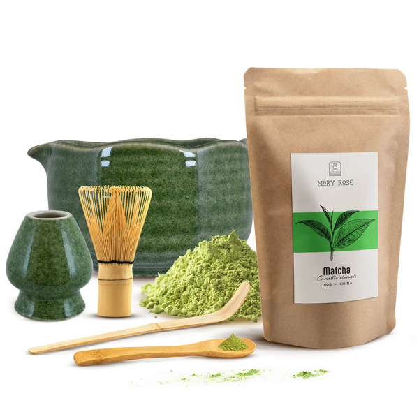 Set de preparare a ceaiului Matcha: matcha 100g + accesorii