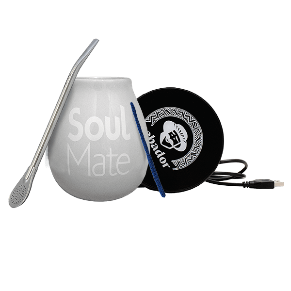 Set de Accesorii Yerba Mate: încălzitor USB pentru cană + Calabash + Bombilla