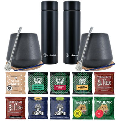 Yerba Mate Thermos Bombilla Set pentru două persoane 500g