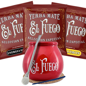 Set de început Yerba Mate El Fuego Calabash Bombilla
