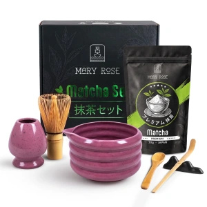 Set cadou: matcha japoneză premium + matchawan + accesorii din bambus