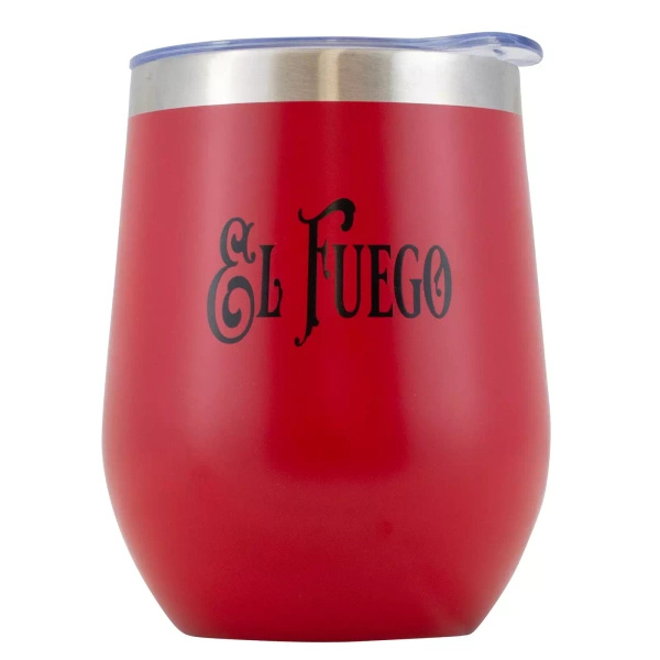 TermoLid – cană termică pentru yerba mate cu capac – El Fuego (roșu) – 350 ml