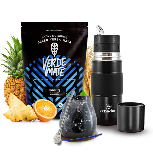 Kit de Yerba Mate Verde Mate Mas IQ 500g 0,5kg Yerbomos + Calabash + Bombilla