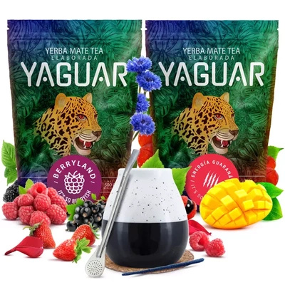 Yerba mate set Yaguar ceramică calabash bombilla