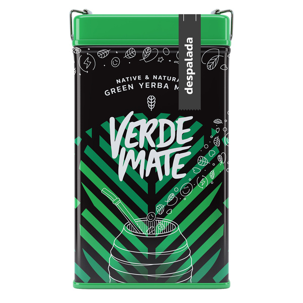 Yerbera – Cutie metalică + Verde Mate Green Despalada 0,5 kg