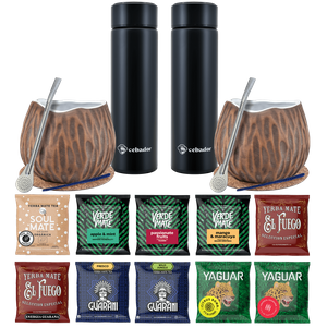 Yerba Mate Thermos Bombilla Set pentru două persoane 500g