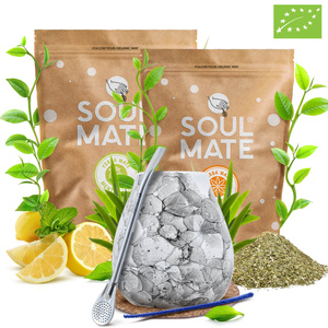 Kit de Yerba Mate Soul Mate Organica 2x500g 1kg Calabash + Bombilla